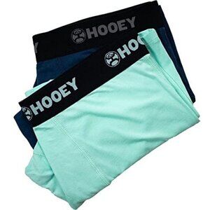 Hooey Men’s Mid-Thigh Bamboo Boxer Briefs 2 Pack Moonlit Ocean/Sea Foam